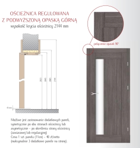 INTENSO ościeżnica regulowana do drzwi z odwrotną przylgą